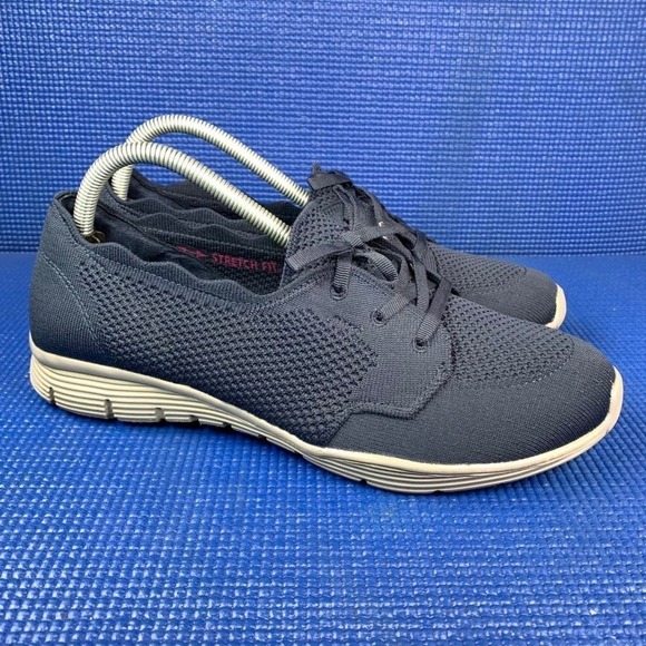 SKECHERS AIR-COOLED Women`s Size 10 Navy Blue Grey Comfort Shoes SN 158184 - Picture 3 of 8